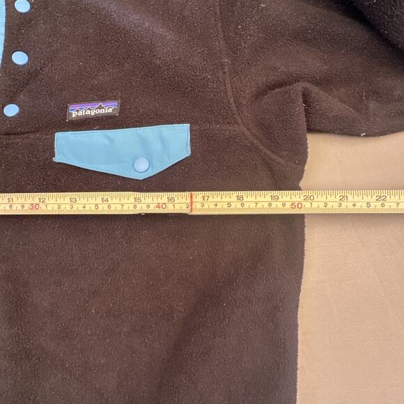 Patagonia Synchilla Pullover Sweatshirt Womens Medium Black 1/4 Closure Teal - Picture 10 of 16